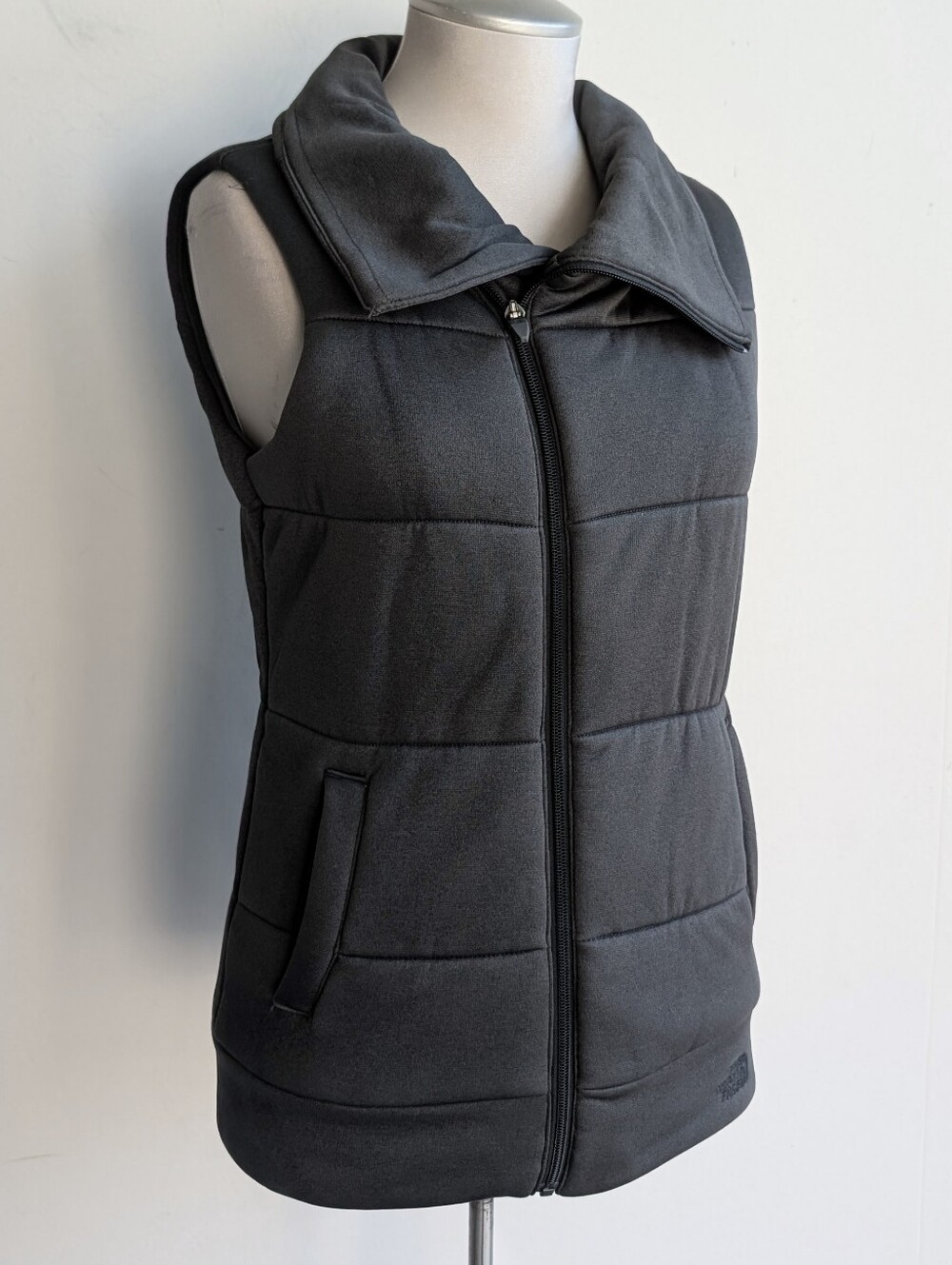 The North Face Grey Quilted Zip-Up Vest Jacket